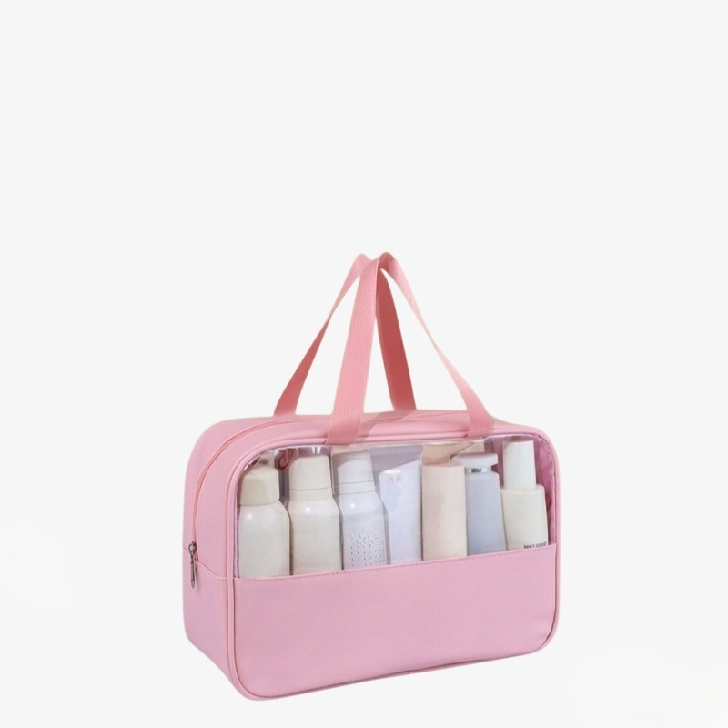 휴대용 대용량 수납 가방 투명 핸드 워터프루프 파우치 여행 필수 세면 가방