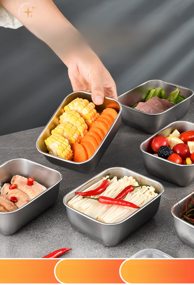 【ผู้ช่วยอเนกประสงค์】กล่องเก็บอาหารสแตนเลส รักษาความสด
