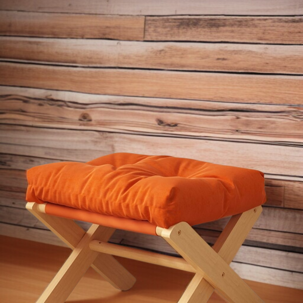 Solid Wood Foot Stool Entrance Shoe Changing Stool Living Room Soft Cushion Small Sofa Stool