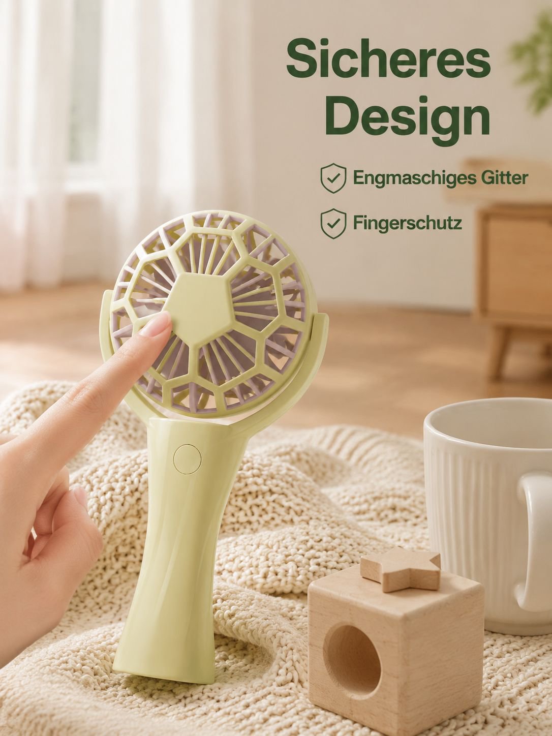 Outdoor tragbarer USB-Mini-Fußball-Handventilator für Schreibtisch und Hand