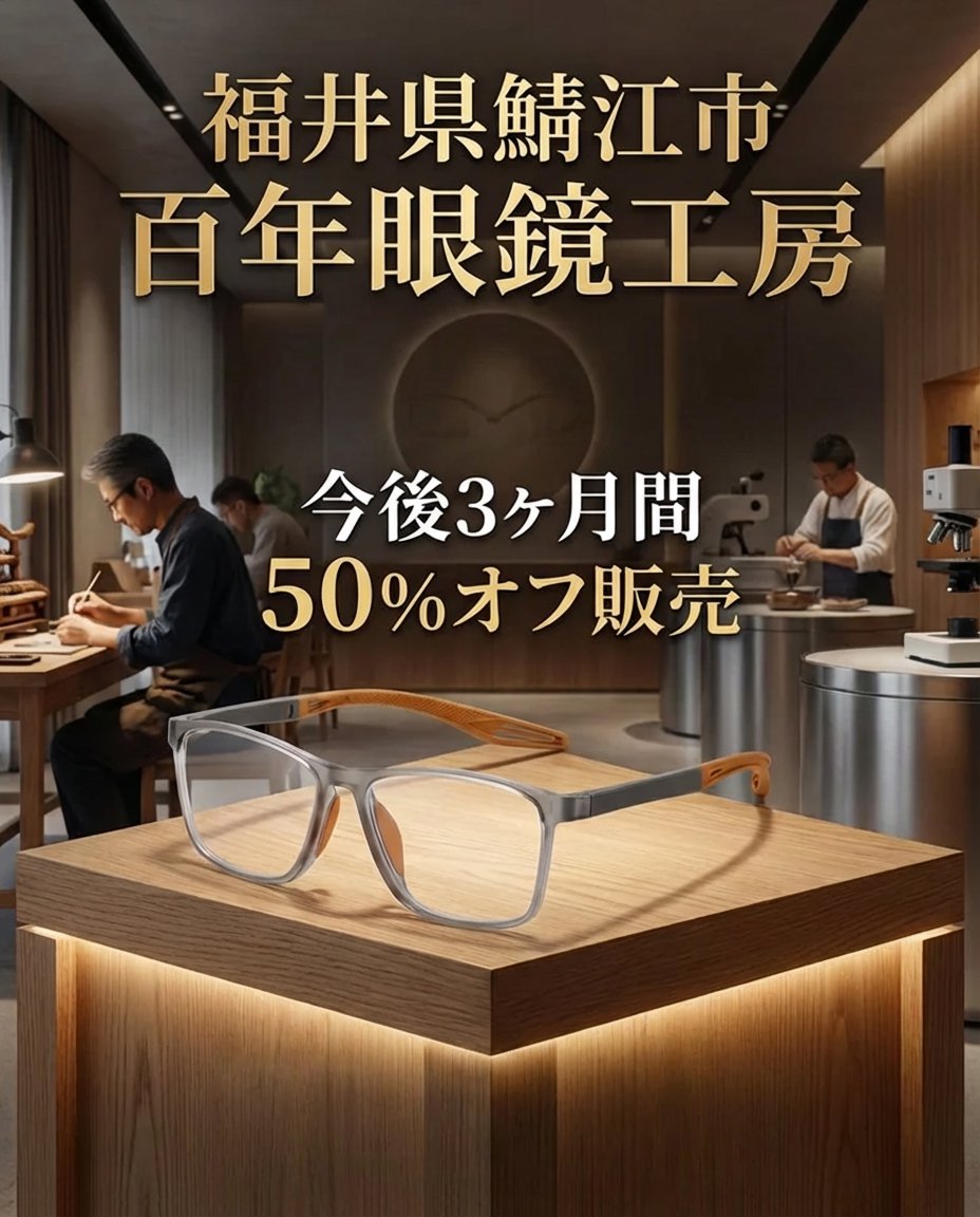 【視力検査不要、一生交換不要、-4.0°~+7.0°まで自動調節】遠近両用スポーツメガネ