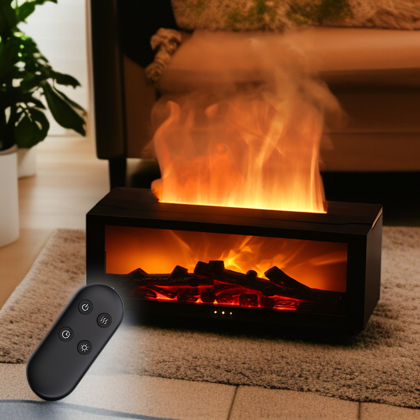 Humidificador creativo con aromaterapia de llama de chimenea de simulación genial de escritorio JMY