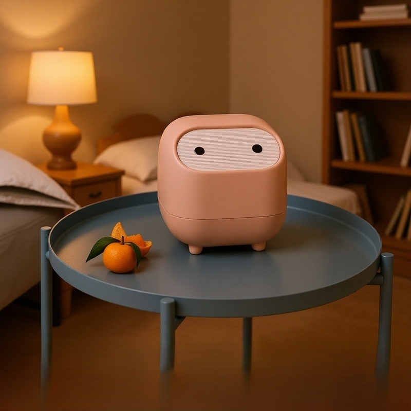  Caja de almacenamiento mini con tapa, papelera push para escritorio de oficina