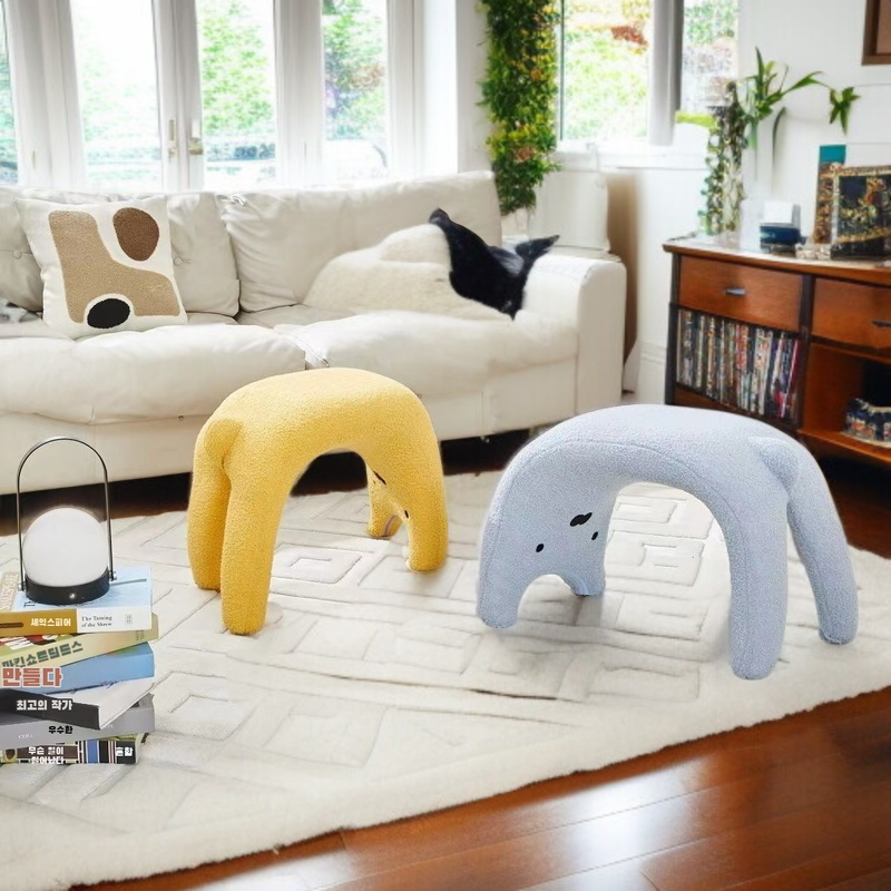 북유럽 캐릭터 동물 화장대 가정용 액체 낮은 의자 신발 교환대 현관 신발 걸상