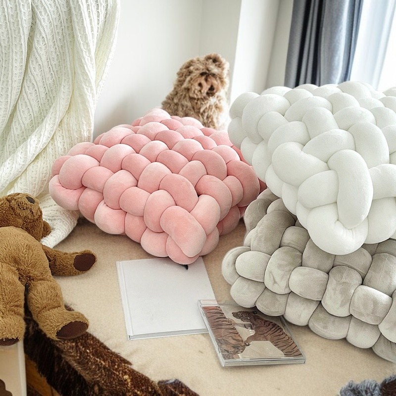 家居軟結編織裝飾靠墊