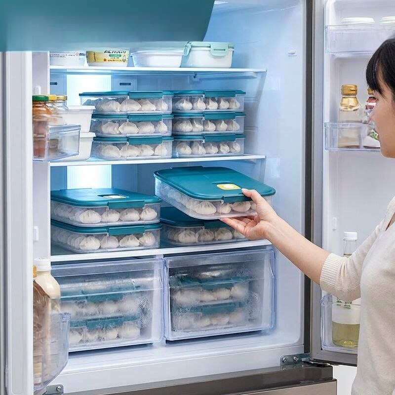 Large Capacity Sealed Crisper, Food-Grade Freezer Storage Box for Kitchen