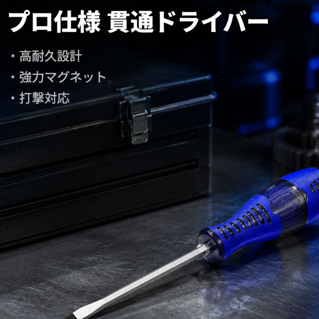 打撃対応マイナスドライバー 貫通型