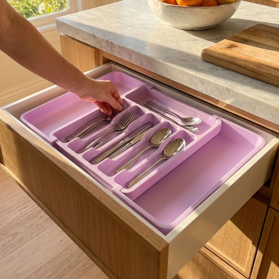 อุปกรณ์จัดระเบียบลิ้นชักช้อนส้อม