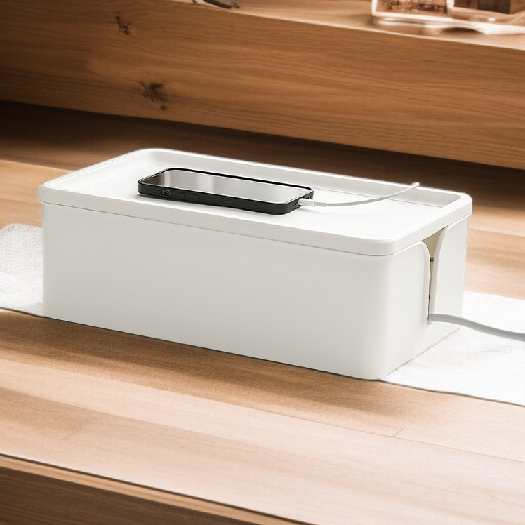 Caja organizadora de gran capacidad para enchufes y carga de dispositivos digitales para el hogar