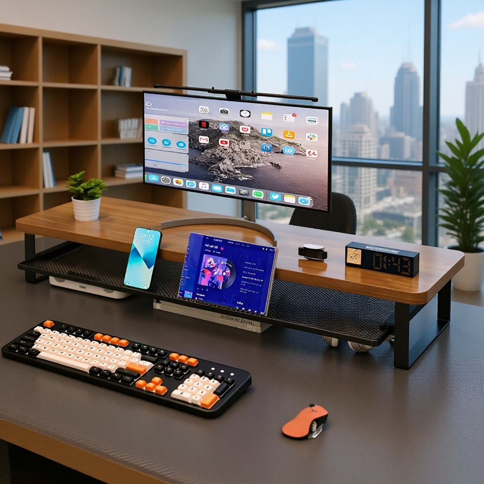 Ergonomic Monitor Riser improving posture