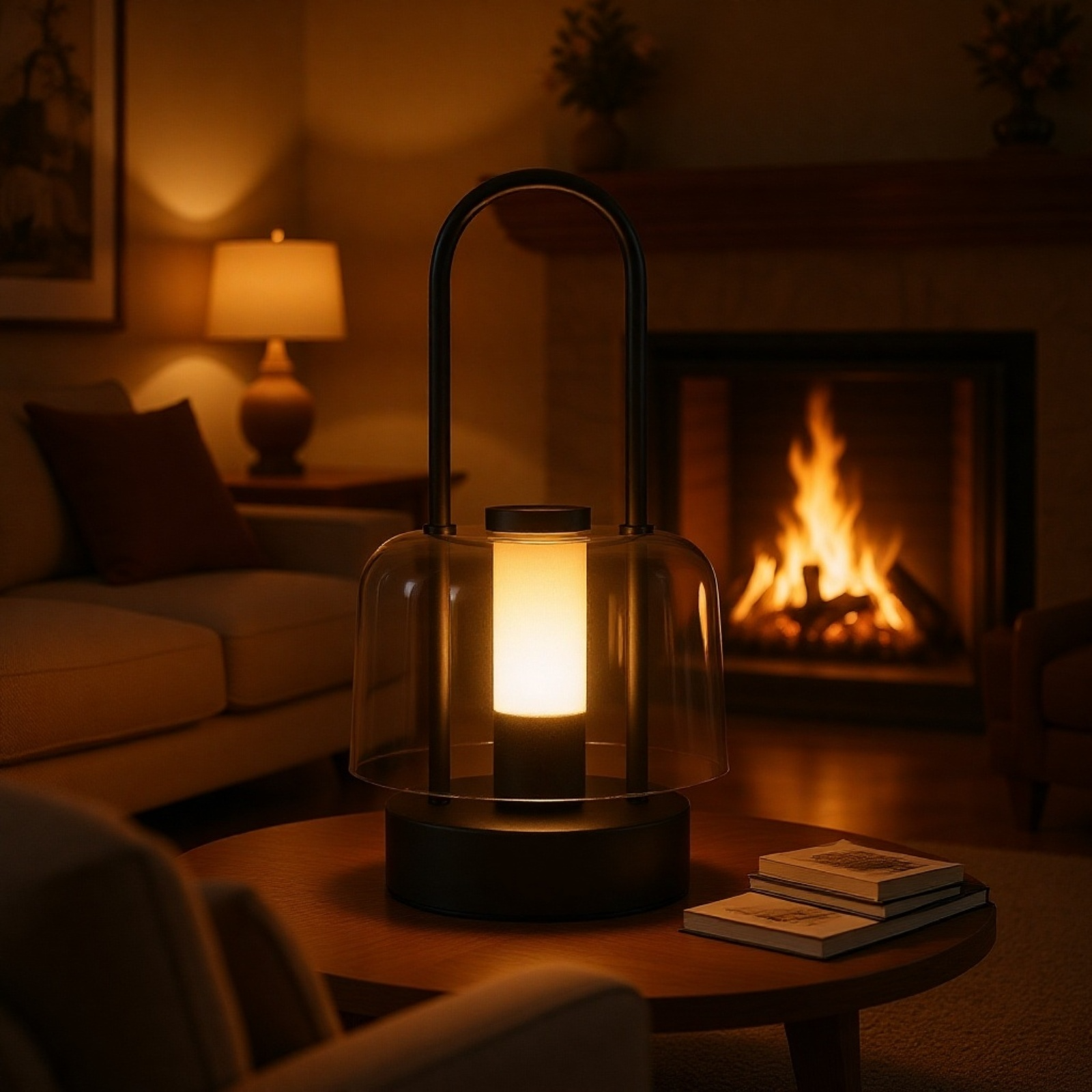 Česky: Severská přenosná dotyková noční lampička, tři barvy, plynulé stmívání, USB