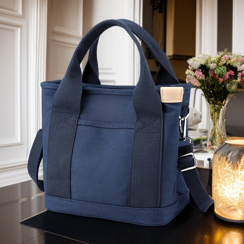 Bolsa de almuerzo de lona multifuncional, bolso de hombro para oficina, bolso tote elegante