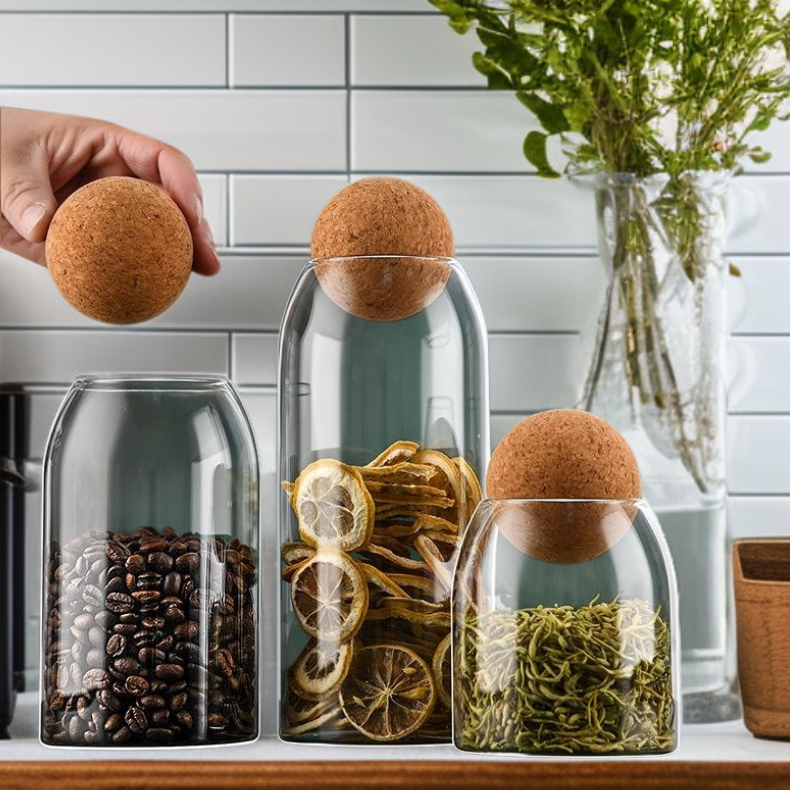 클래식 곡물 저장용 밀폐 유리병