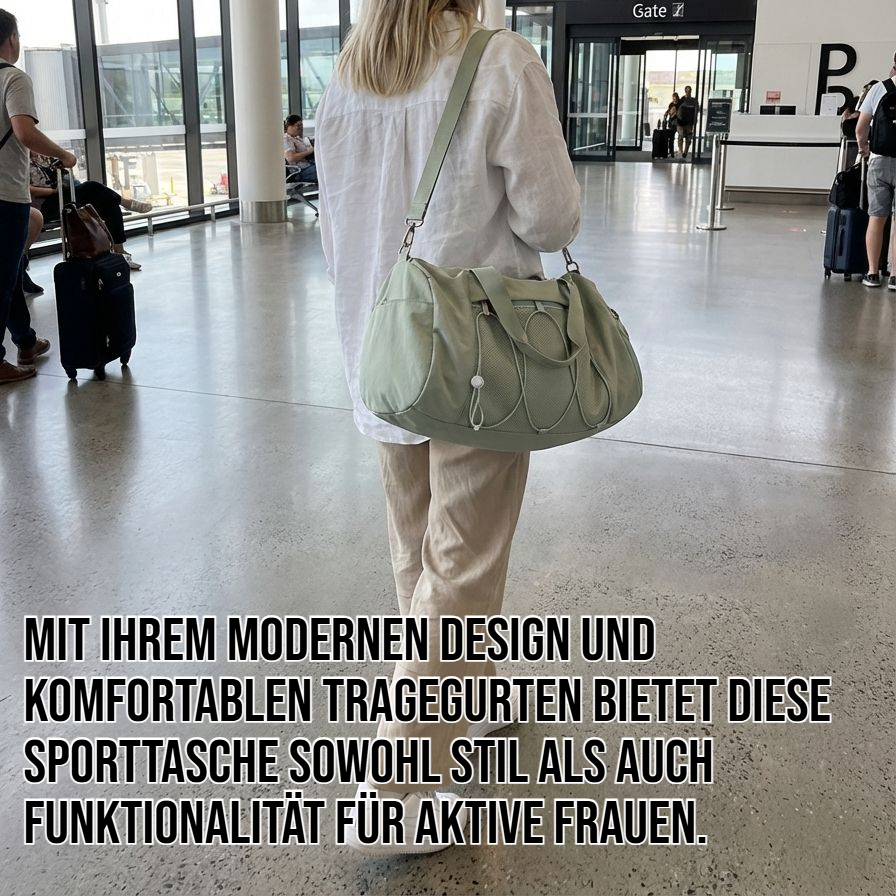 Sporttasche für Damen mit großem Fassungsvermögen in Rosa
