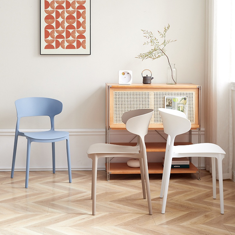 Plastic chair, thickened backrest chair for home use