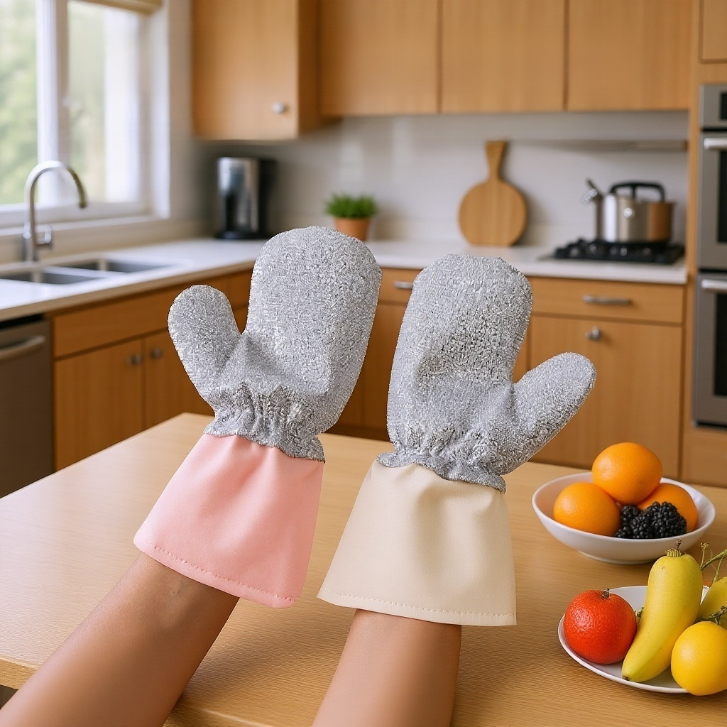 두꺼운 내열강선 청소 장갑