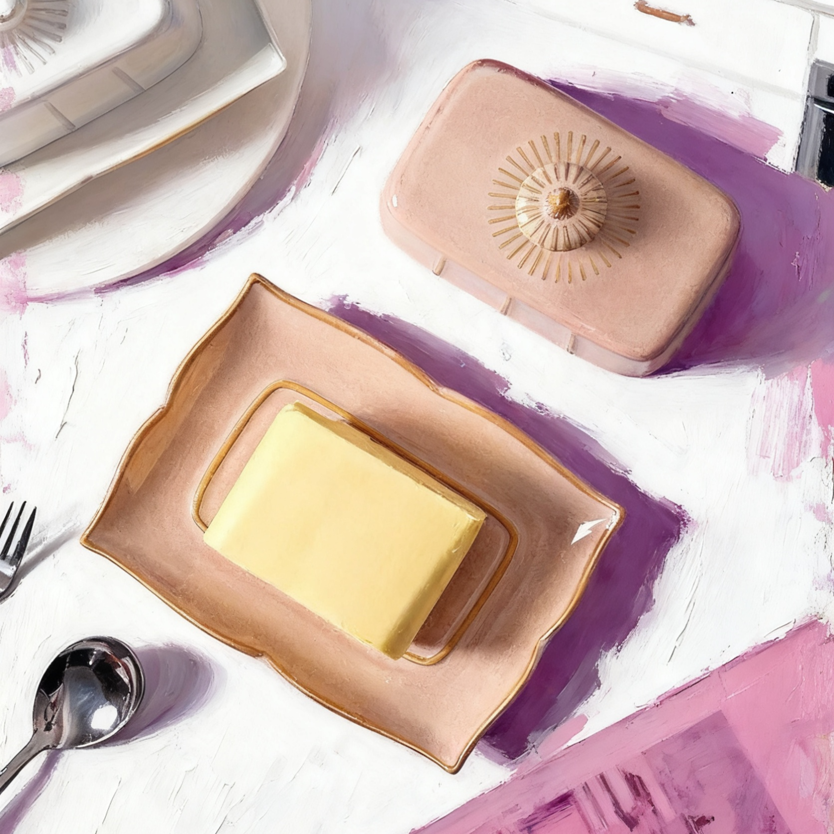 Pure Color Cheese Box with Lid and Tray for Hotel Snacks