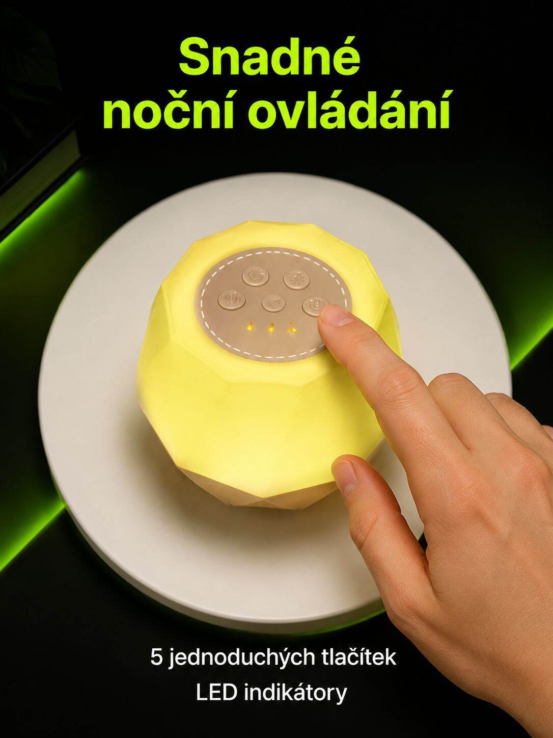 Chytré zařízení pro bílý šum na spaní, dobíjecí s nočním světlem