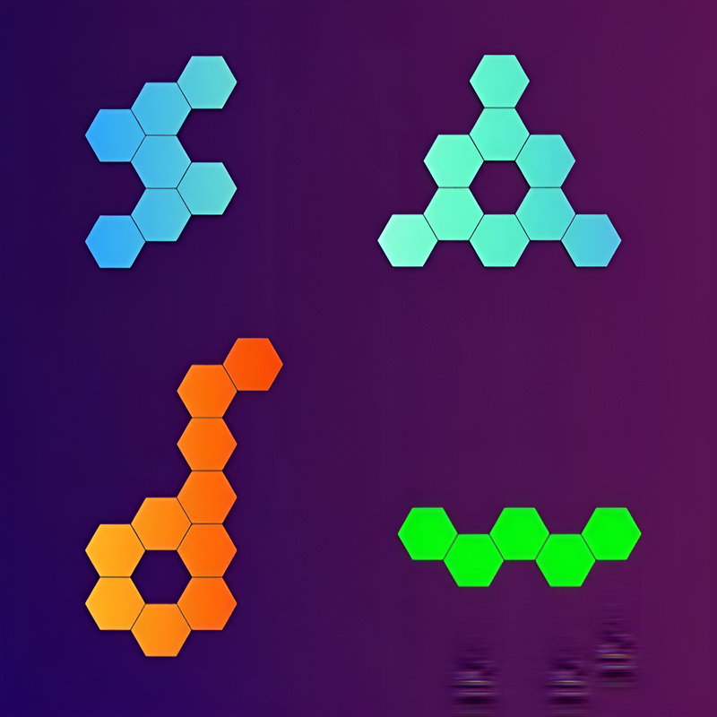 Touch-sensitive hexagonal honeycomb light