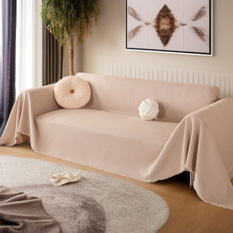 ソファークッション毛布 ソリッドカラーフルカバークッションソファカバー 防水防汚テディフリース毛布