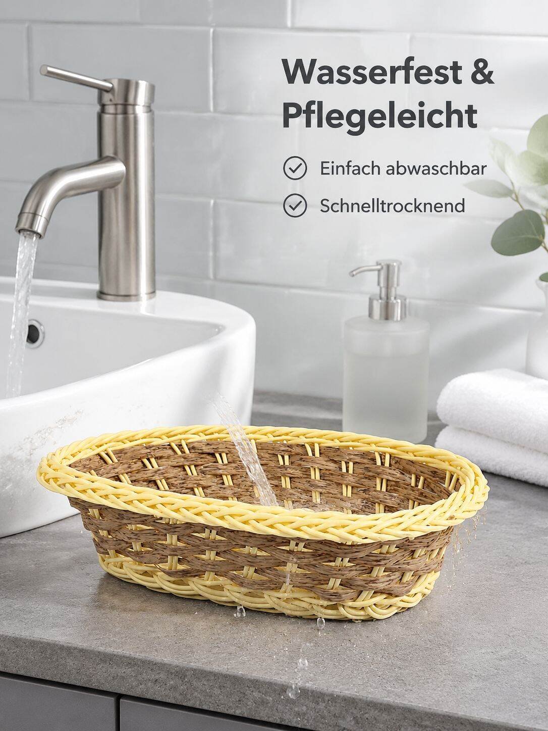 Kunst-Rattan Aufbewahrungskorb für Fernbedienungen und Kleinteile