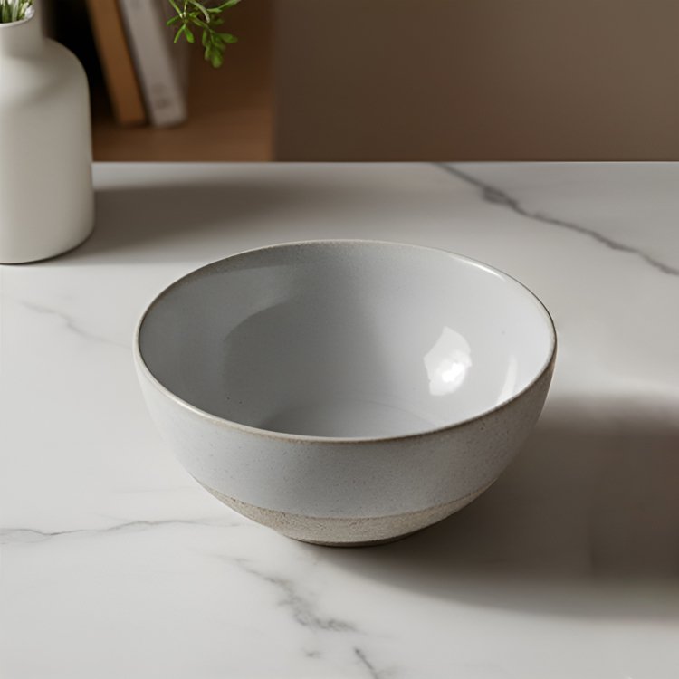 Šedé jednoduché keramické misky – sada tří kusů