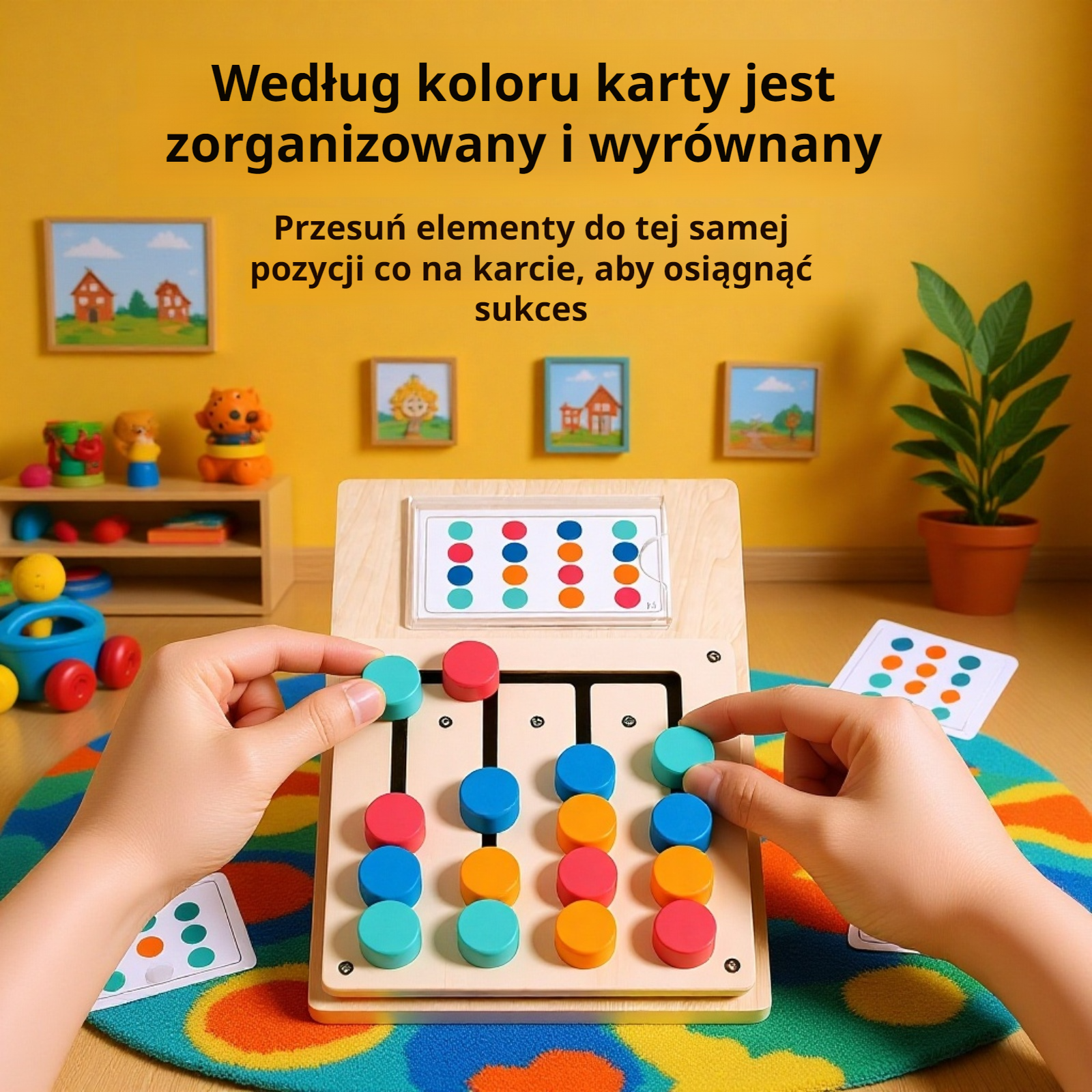 Kolorowa układanka z drewna dla maluchów