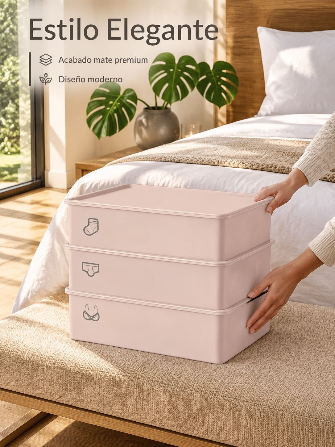 Opciones versátiles de almacenamiento para ropa interior en una caja compacta
