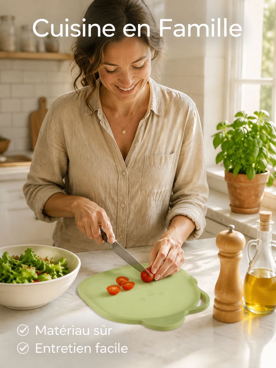 Planche à découper en plastique alimentaire, anti-moisissure et antibactérienne