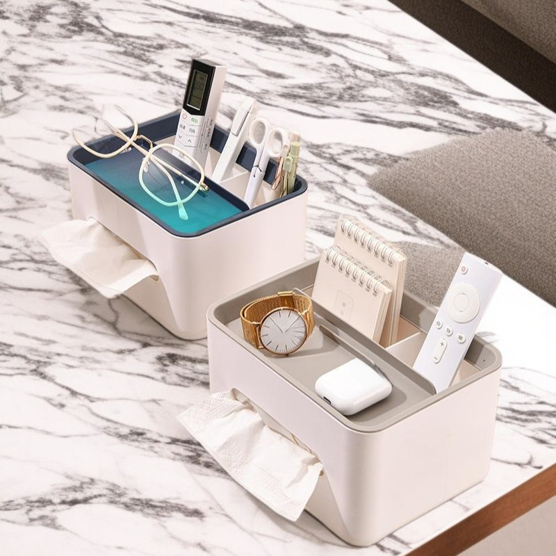 Desktop storage box for living room accessories