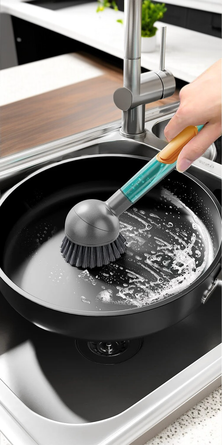 주방 전용 긴 손잡이 청소 브러쉬 이미지