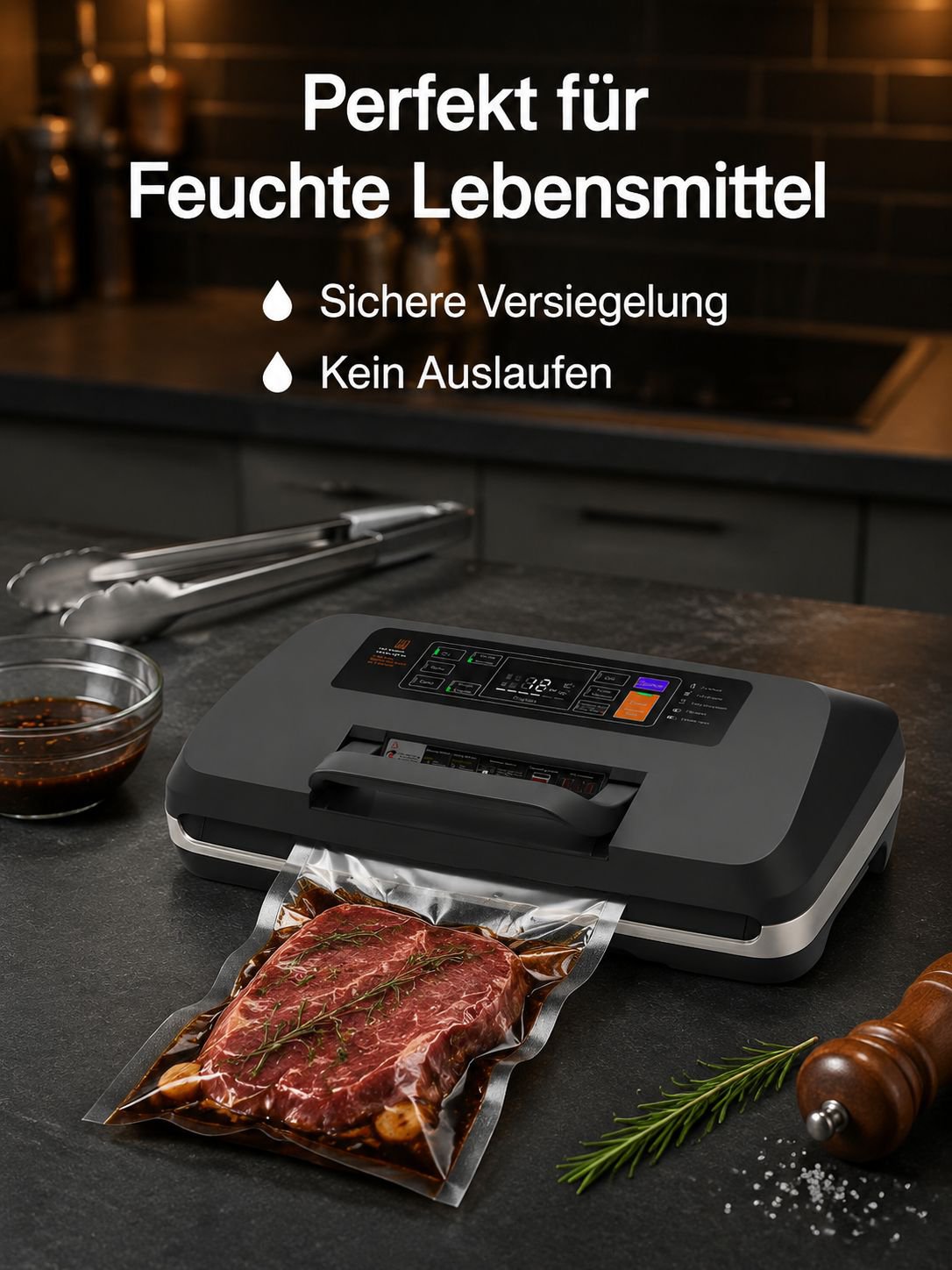 Vakuumierer mit Trocken- und Nassversiegelungsfunktion