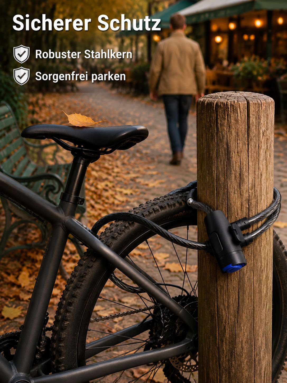 Mountainbike Stahldraht-Fahrradschloss Diebstahlsicherung Fahrrad Zubehör