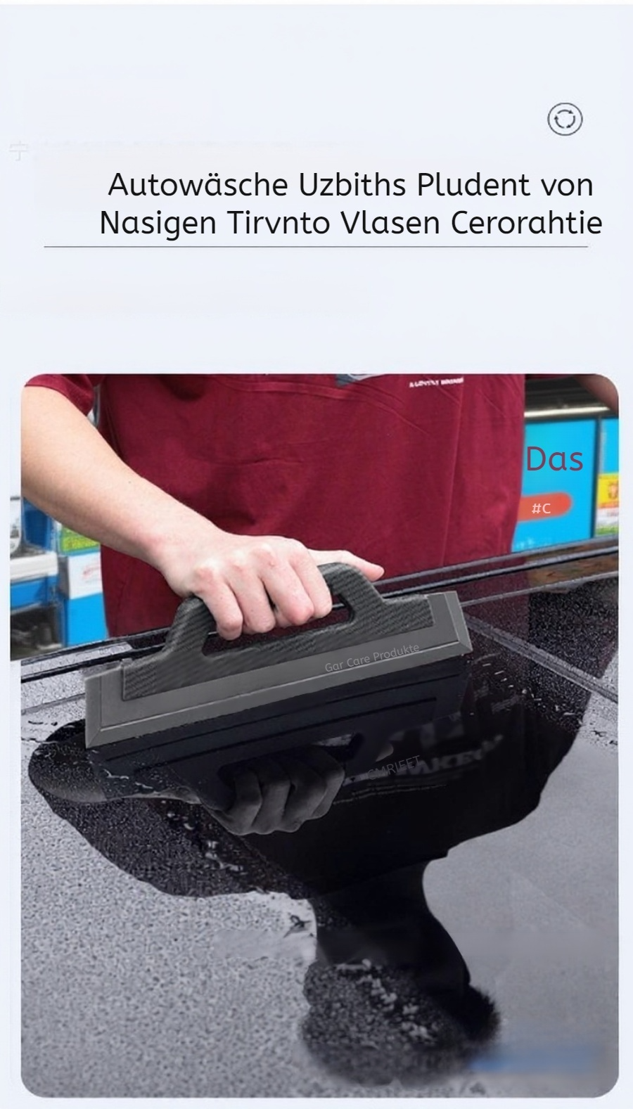 Silikon Abzieher entfernt Wasser von Autofenstern