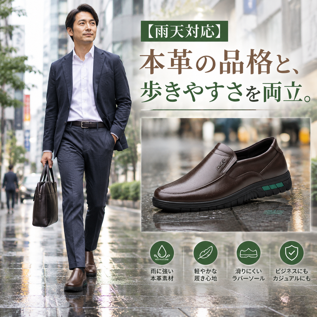 メンズ本革ローファーカジュアルビジネスシューズ