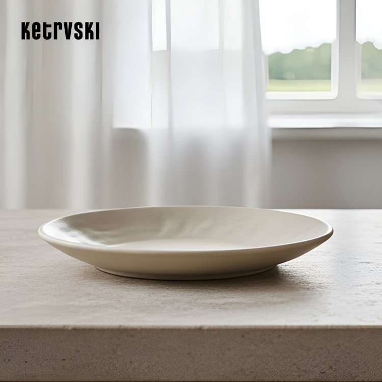 크리미화이트 심플 세라믹 접시 세트