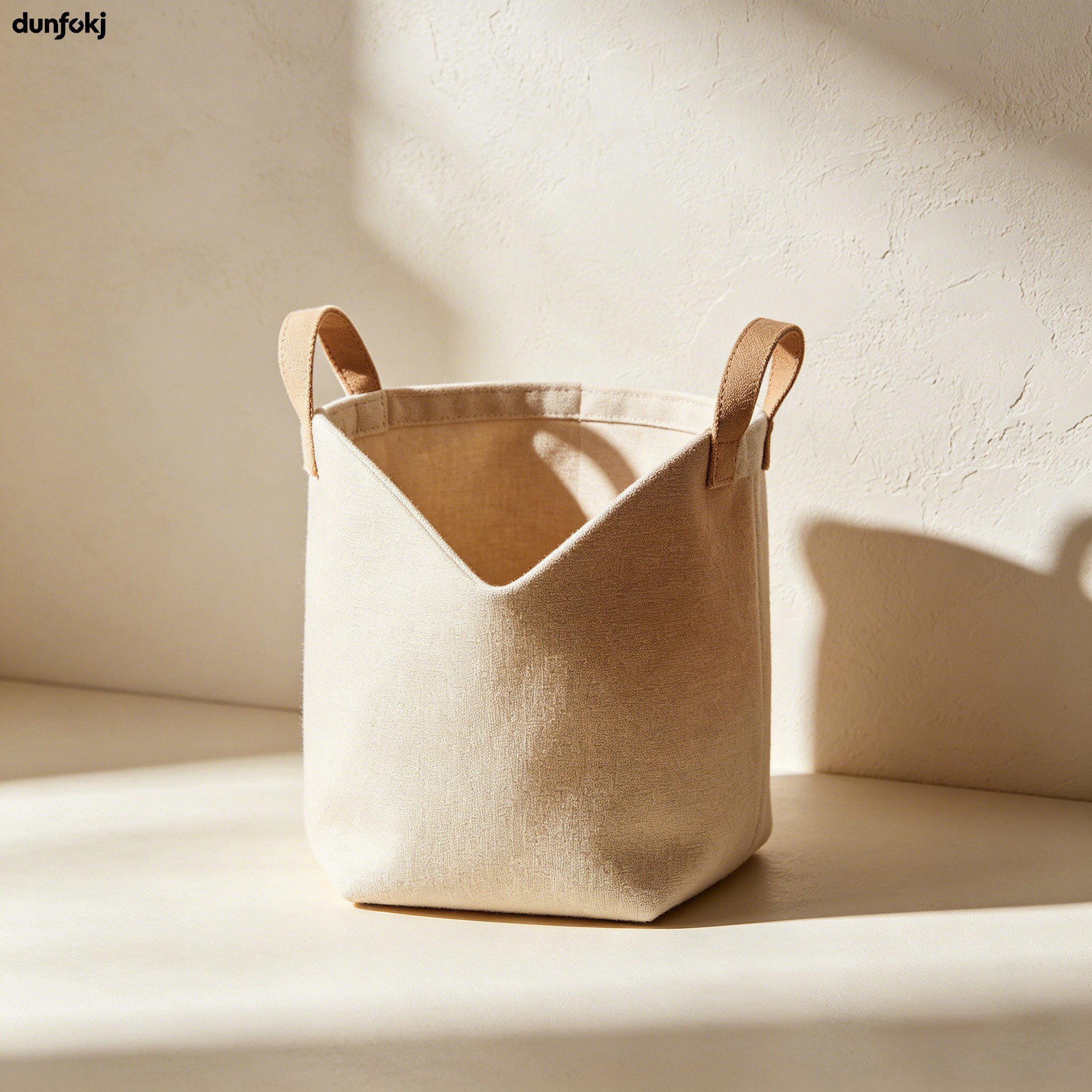 Cotton and Linen Fabric Storage Basket