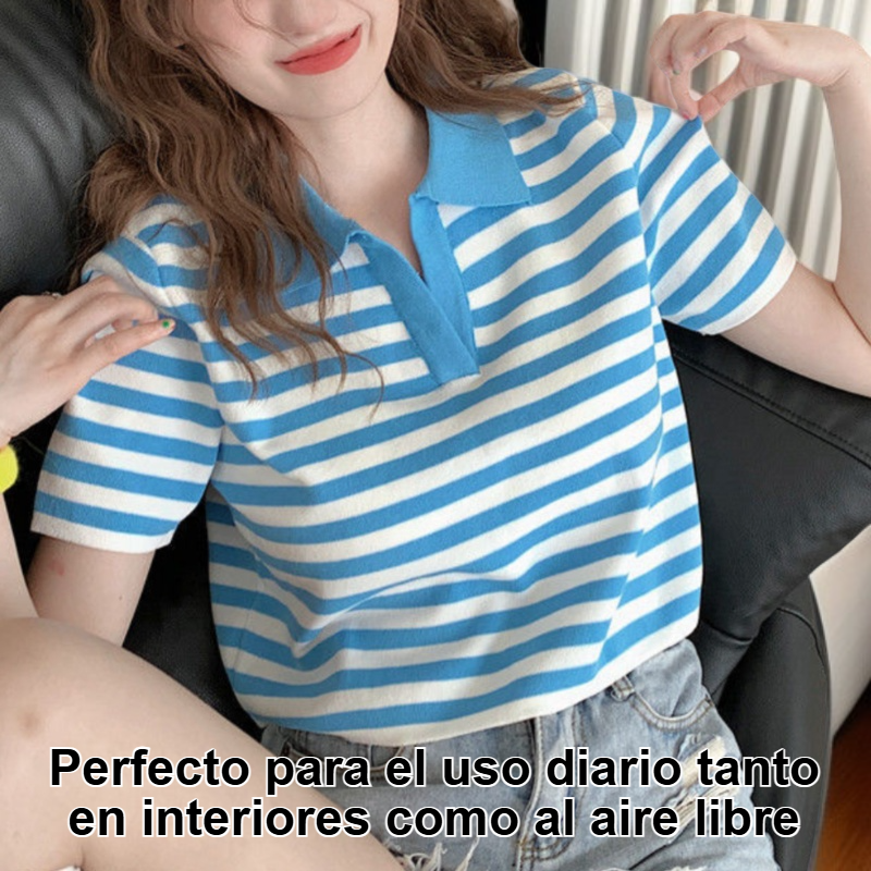 Camiseta corta de rayas