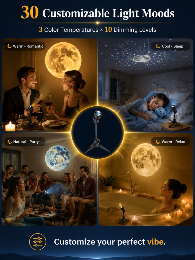 【Strolling through the Starry Sea】Universe Starry Sky Ocean Projection Lamp
