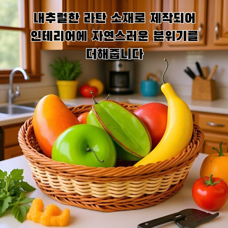 모조 라탄 짠 바구니