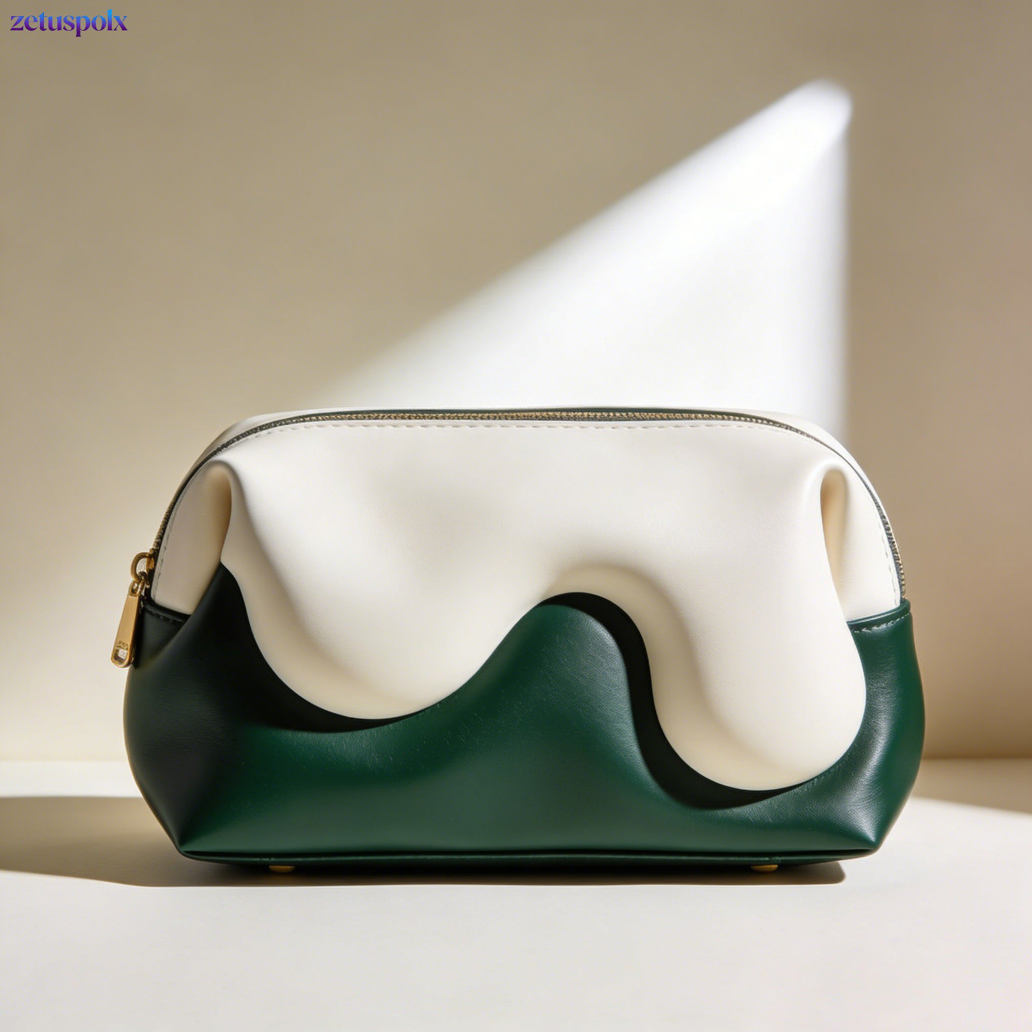 Portable toiletry bag with zipper closure for travel