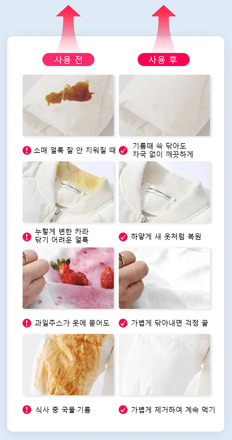 신발 얼룩 제거에 효과적인 클리너 사용 예시