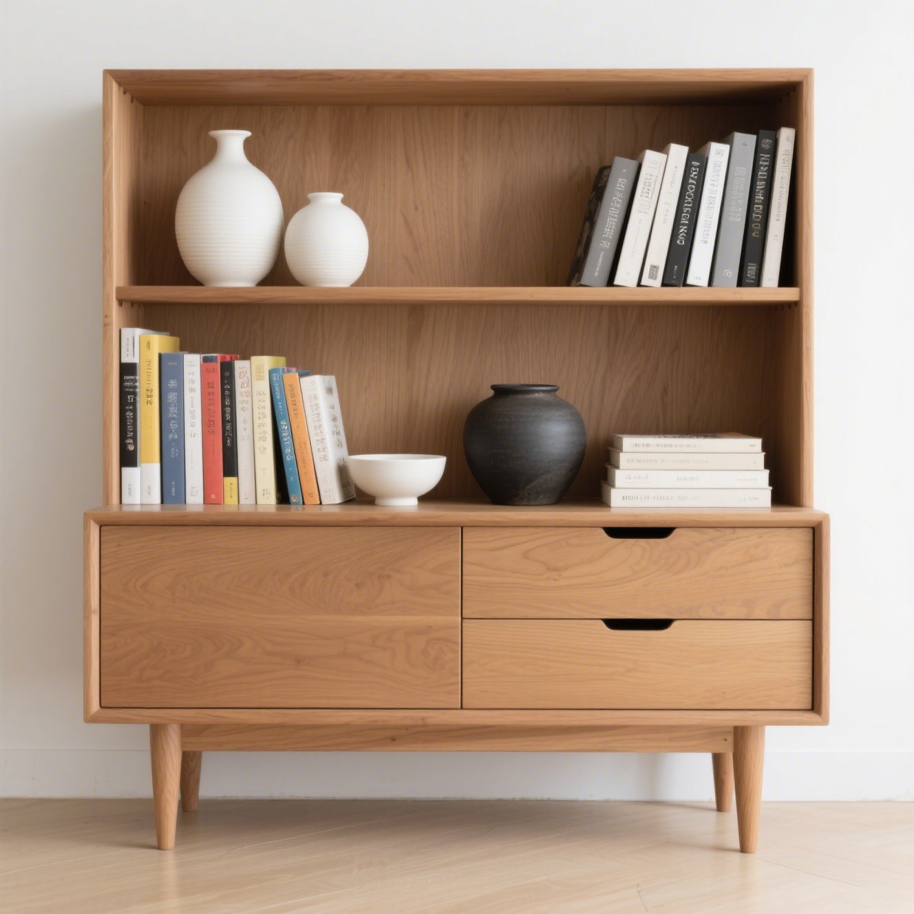 シンプルデザインの木製本棚