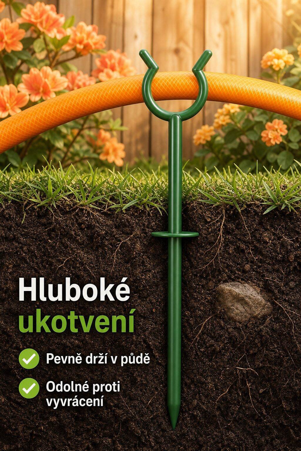 Odolná podpěra hadice pro zahradu