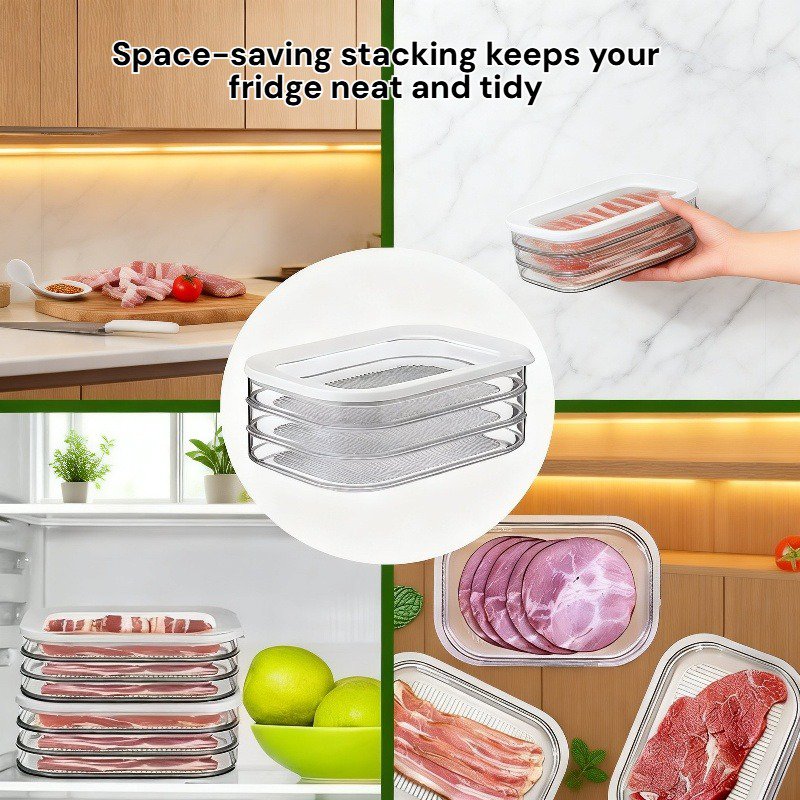 Clear multi-tier storage box for kitchen use