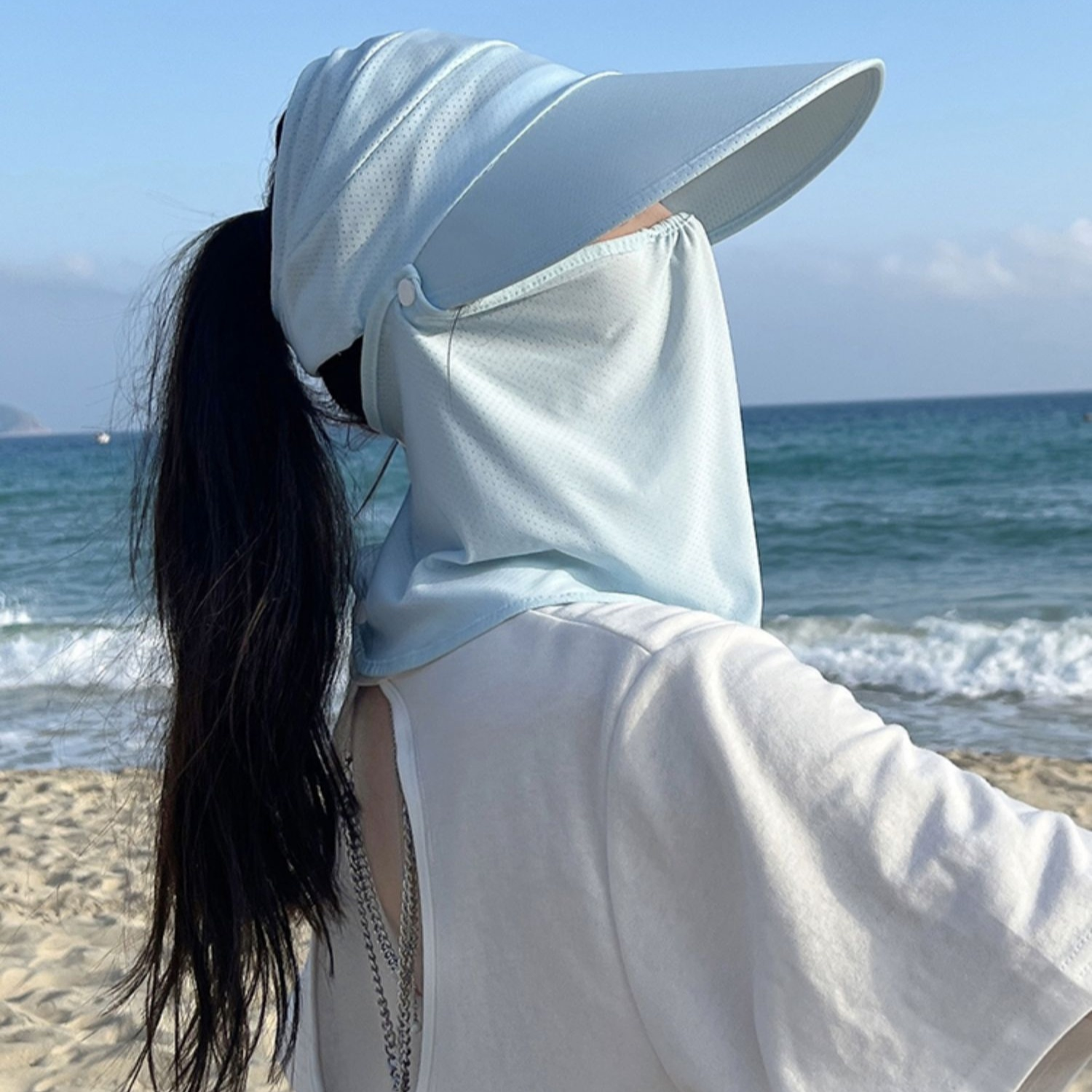 UV-Protective Ice Silk Face Veil Hat