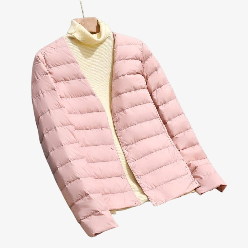 여자 라이트 패딩 보온 테일러드 쇼트 패딩 아우터 안에 패딩 입기