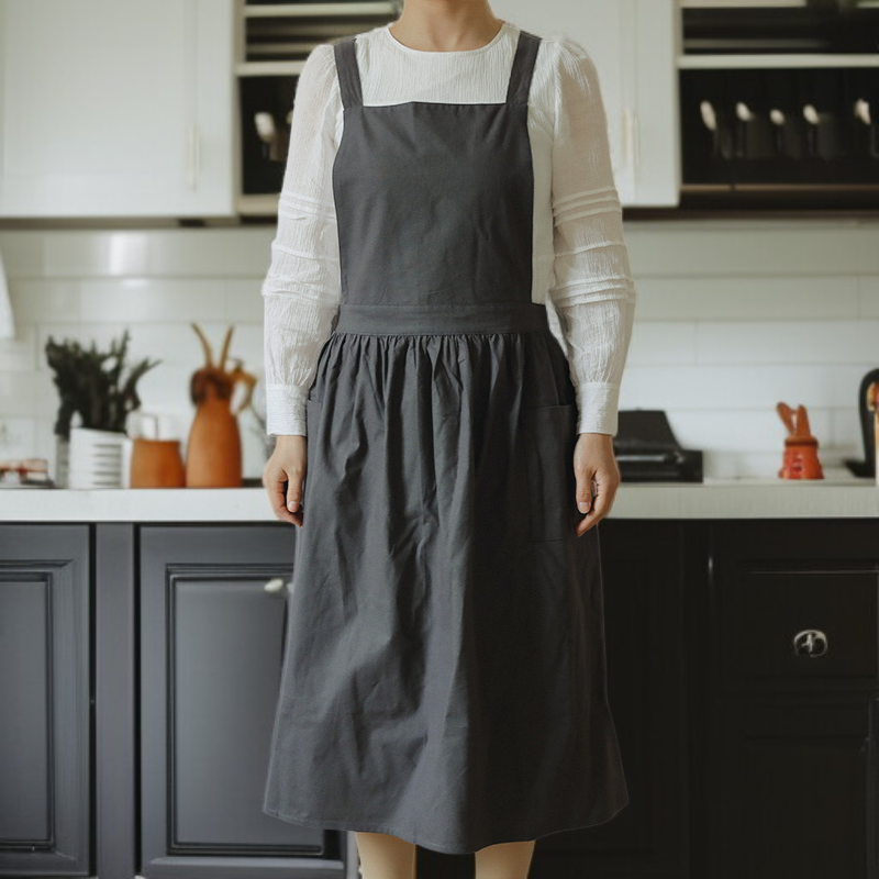 단색 주름 앞치마