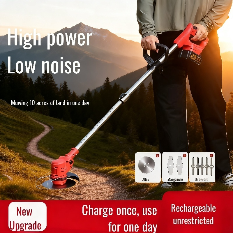 Household Cordless Telescopic Lithium Lawn Mower Small Handheld Grass Trimmer