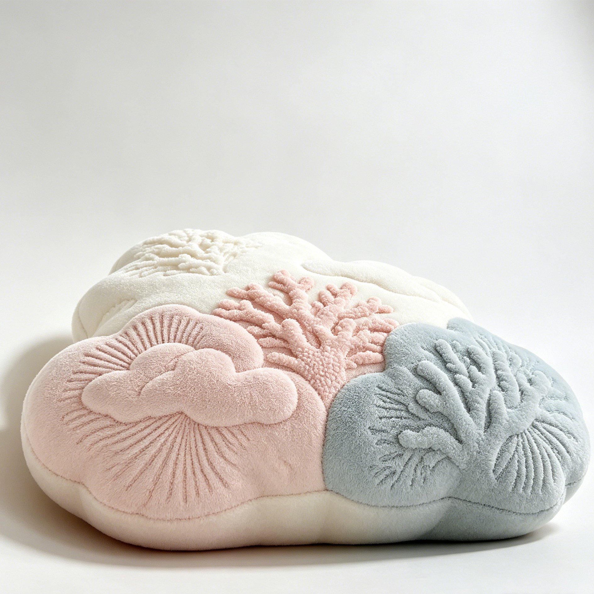 サンゴ色の雲型ぬいぐるみ枕（2個セット）
